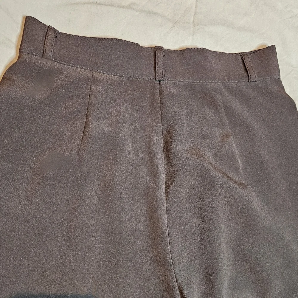 Vintage Saks Fifth Avenue Silk Pleated Pants | Peter Nygård | High Rise | Size 4 - Picture 5 of 11